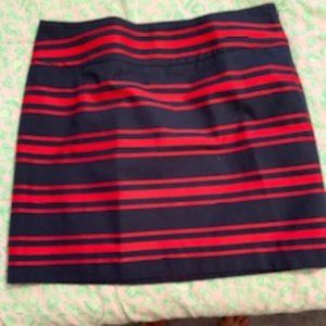 Loft Skirt Size 10 Navy/Red Stripe